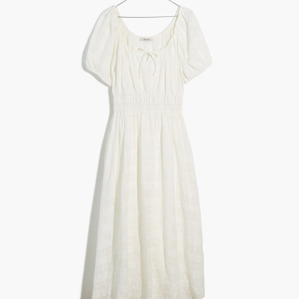 NWT Madewell Midi Dress in Seersucker Check